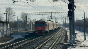 Электропоезд ЭТ2М-125 на пл.Ижорский завод, 2026 год