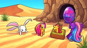 MyLittlePony. Пони укрылись в пещере от дождя