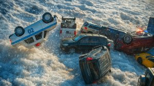 Машинки на снежной дороге ❄️ Авария машинок | Видео про машинки