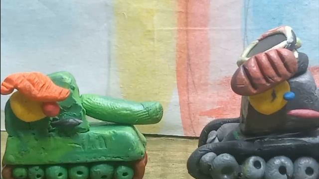 "Пойманный пленный героем" 1 серия 4 сезона.Мультики про танки из пластилина.