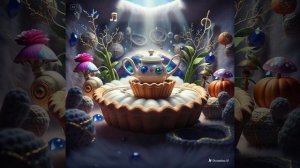 dreamina-2026-02-03-7990-pie in the sky, teapot, spoons are flyin...