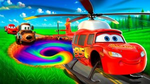 МУЛЬТИКИ ПРО МАШИНКИ Мега-ямы МакКуин тачки Pixar против большого и маленького МакКуина Дисней детям