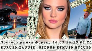 Прогноз Forex 16.03.26-20.03.26 #EURUSD, #XAUUSD, #USDRUB, #ETHUSD, #BTCUSD. Трейдинг с нуля.