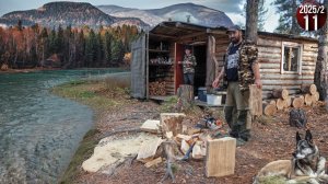 Как живут люди в тайге. Изба за 1000 км от цивилизации. Обычные будни семьи. Шишка, рыба и грибы 11с