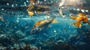 Ныряла рыбкой в сине море.