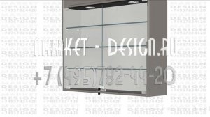 Настенная витрина с четырьмя полками