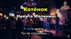 Никита Малинин — Котёнок (Караоке со словами) | Победитель Фабрики звезд-3 | Текст песни