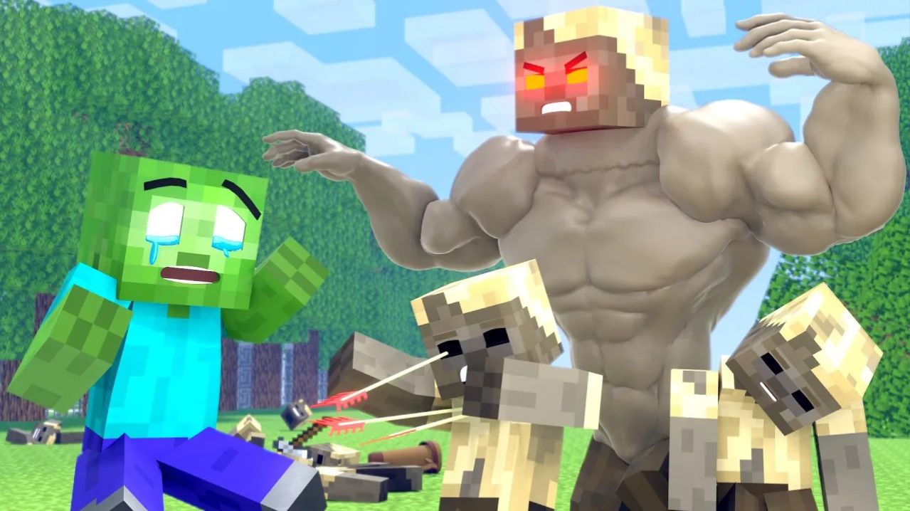 Школа монстров: БЕДНЫЙ МАЛЫШ ХЕРОБРИН: Зомби-апокалипсис. Майнкрафт Мультик