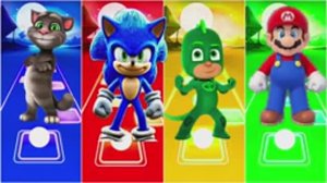 Говорящий Том против Соника и Гекко! 🐱⚡ Марио в музыкальной битве: Кто победит? | Прыжки по плиткам