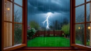 Шум дождя с грозой для сна
