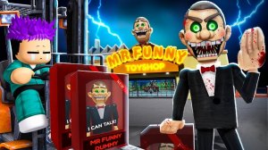 Сбеги из магазина игрушек мистера Фанни. Страшный обби роблокс