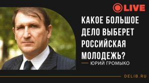 Встреча с Юрием Громыко | Какое большое дело выберет Российская молодежь?