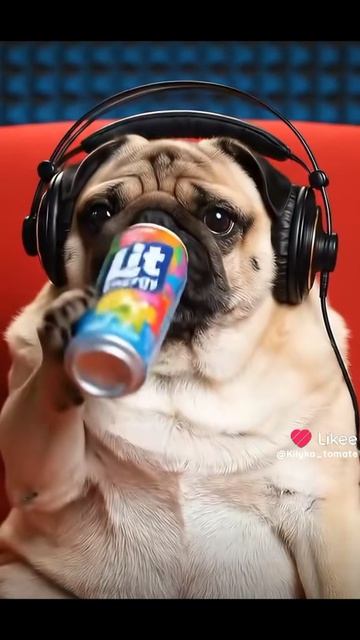 мопс пробует лит енерги