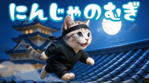 【Офисный котик Муги】Машина времени!? Репортаж из жизни Муги, который стал ниндзя 🐱