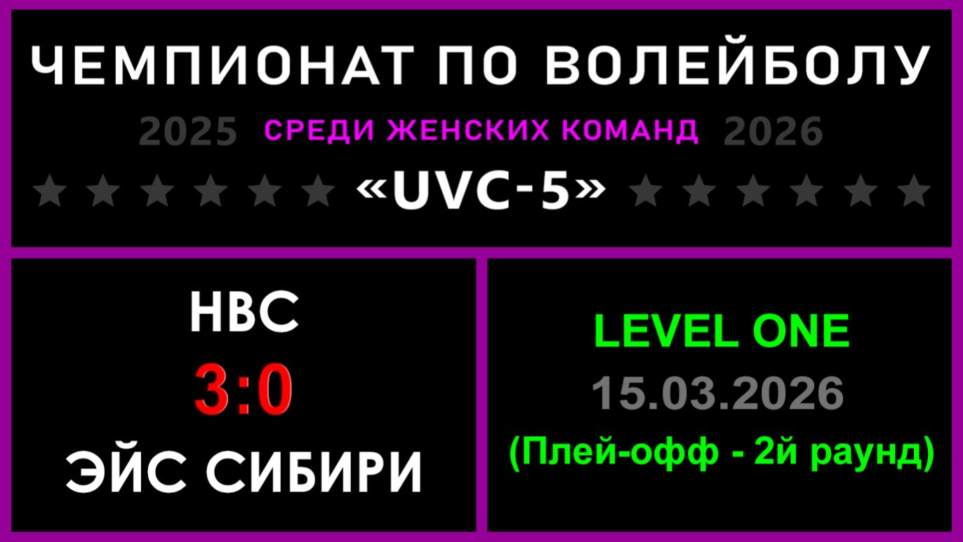 НВС - Эйс Сибири, UVC-5 (Девушки) - LEVEL ONE (Плей-офф - 2й раунд)