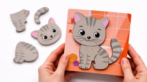 Собираем КОТИКА 🐱 | Учим части тела животных | Развивающее видео для детей