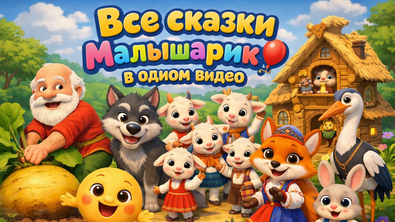 Все сказки Малышарик 🎈в одном видео. Мультики по русским народным сказкам ✨