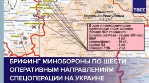 Брифинг Минобороны по шести оперативным направлениям спецоперации на Украине