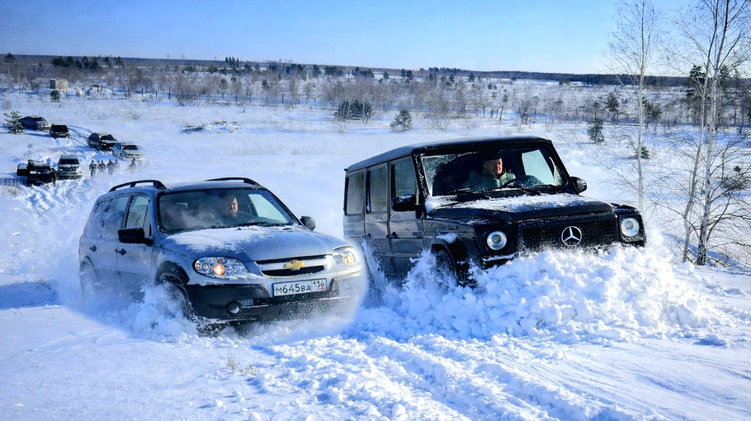 НИВА на КОМПРЕССОРЕ против ГЕЛИКА 500л.с. по СНЕГУ! AUDI Q7, PRADO, TIGUAN, TUAREG, Pajero Sport