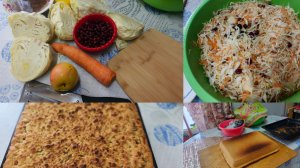 Пекла печенье получился пирог ,приготовила капусту Провансаль.