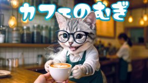 【Офисный котик Муги】Добро пожаловать!! Репортаж из жизни Муги, который стал бариста 🐱☕️