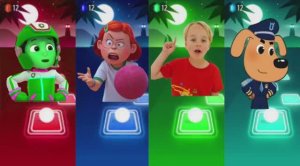 Шериф Лабрадор против Влада и Ники! 🐶 Щенячий патруль и Мэймей в музыкальной битве по плиткам 🎶🔥