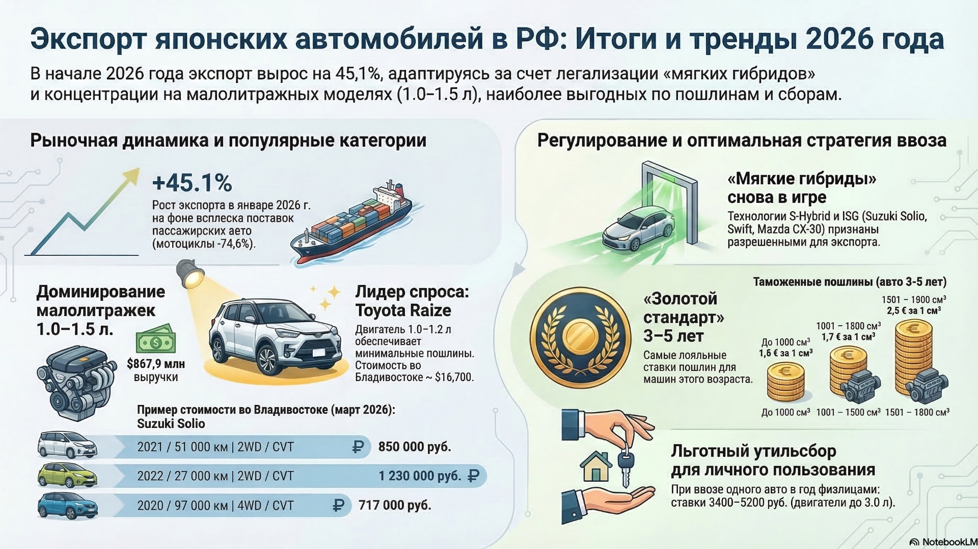 Экспорт японских авто в Россию 2026