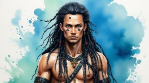 Парень с косичками