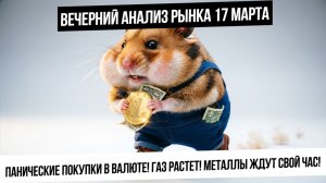 Вечерний анализ рынка 17 марта. Панические покупки в валюте. Рынок РФ слабый? Газ и нефть вверх?