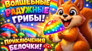 Волшебство радужных грибов: Эпическое красочное приключение белки! 🌈🍄
