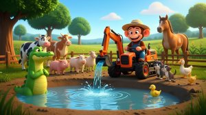 Забавный фермер-обезьяна помогает крокодилу | смешной мультфильм про обезьяну. 🐵🙈🙉