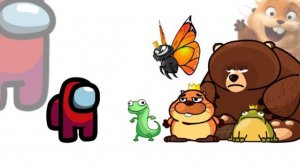 АМОГУС СРАЖАЕТСЯ С ЛЕСНОЙ БРАТВОЙ 🪵🌳🍄🟫!!! ЗВЕРУШКИ ПЕРЕШЛИ ДОРОГУ ПЕРСОНАЖУ AMONG US! 😻🐱🙀