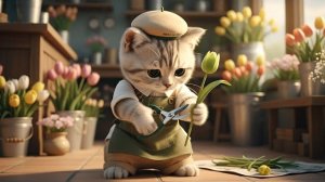 День работы Котенка флористом в Марурине, детский мультик