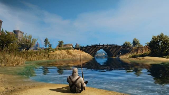 The Witcher 3 - Relaxing Sountrack And Ambience - Geralt Fishing Outside Novigrad