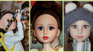 Шарнирная кукла 45 см в золотом платье. Мулиша новый молд в пальто, шапке и шарфике 30 см