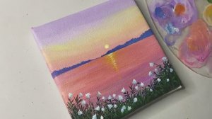 Морской пейзаж на закате / Акриловая живопись для начинающих