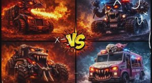 МОЛНИЯ МАККУИН МОНСТР-ТРАК Против ШКОЛЬНОГО АВТОБУСА 🏎️ ЭПИЧЕСКАЯ БИТВА МАШИН! (Кофен Дэнс)