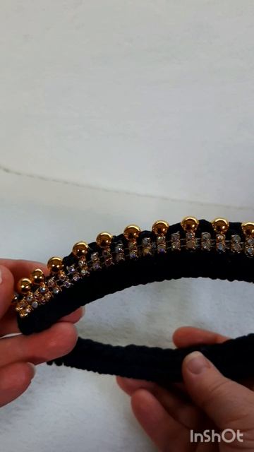 Ободок-кокошник крючком