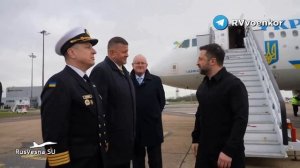 ‼️🇺🇦🇬🇧Зеленский прилетел в Лондон, британцы проигнорировали прилёт, его встретил залужный😂