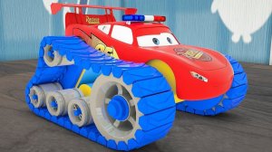 Учим цвета на английском с Маккуином футбольными мячами полицейскими сиренами и коробками-сюрпризами