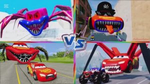 МОЛНИЯ МАККУИН МОНСТР ПАУК Против ТАЧЕК 🏎️ СТРАШНАЯ ПОГОНЯ Мультяшных МАШИН! (Кофен Дэнс)