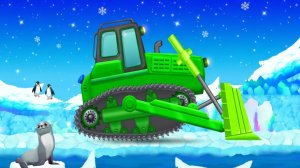 Развивающий мультфильм для детей. Чистим снег на Северном Полюсе. Смотреть мультики для детей