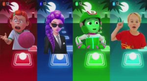 Битва Героев в Tiles Hop! 🆚 Щенячий патруль, Влад и Ники, Я краснею против Охотников на демонов 🎶