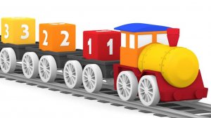 Учим цифры. Учимся считать от 1 до 7 с паровозиком и 4 машинками
