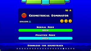 Играю в geometry Dash  уровень geometrical dominator с 3 монетками