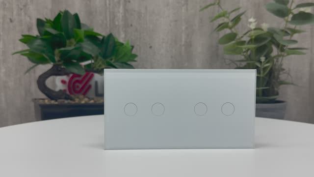 Панель для двух сенсорных выключателей Livolo, 4 клавиши, цвет белый матовый, BB-C7-C2/C2-11 MT