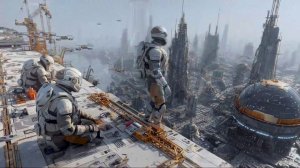 2500 год Колоссальный футуристический Небесный город