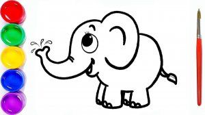 Как нарисовать слона. Рисунок раскраска слон
