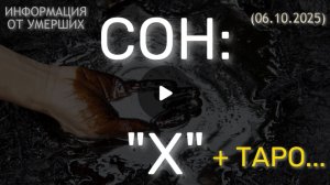 СОН: "X". ИНФОРМАЦИЯ ОТ УМЕРШИХ. + ТАРО... (06.10.2025)