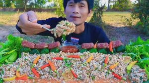 #MUKBANG Яйца муравьев, говядина ,острый соус и овощи! АСМР МУКБАНГ ЕДА НА КАМЕРУ ОБЖОР ОБЕД